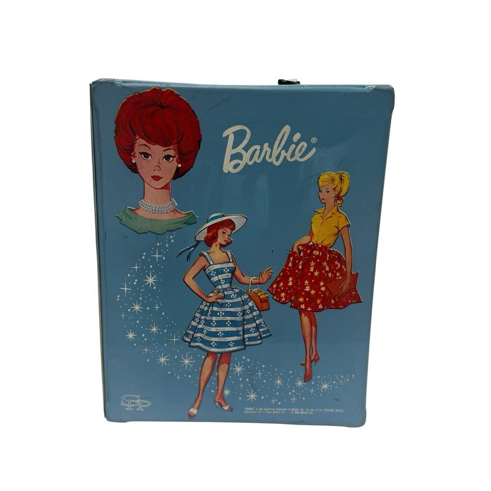 Vintage 1964 Mattel Inc Barbie & Friends Doll Large Trunk Blue Case SPP